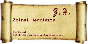 Zolnai Henrietta névjegykártya
