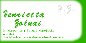 henrietta zolnai business card
